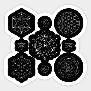 Sacred Geometry Metatron's Cube Flower of Life Seed of Life Spiritual Zen Geometric Design Sticker